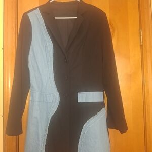 Elegant Black and Blue Women's Blazer